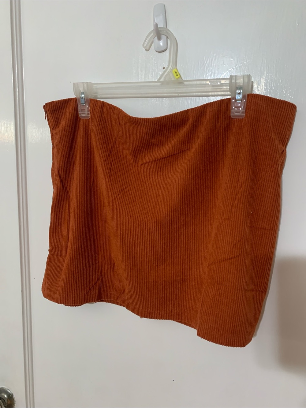 Rust Corduroy Mini Skirt / Skort - Sleek Tube Silhouette